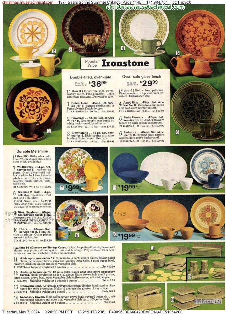 1974 Sears Spring Summer Catalog, Page 1145