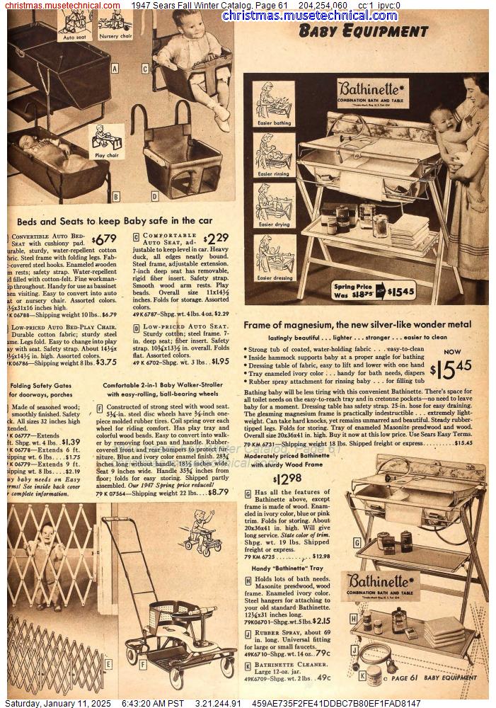 1947 Sears Fall Winter Catalog, Page 61