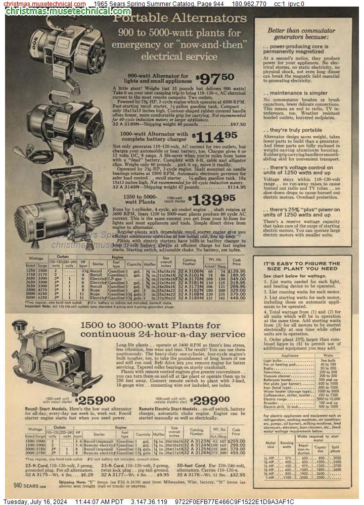 1965 Sears Spring Summer Catalog, Page 944
