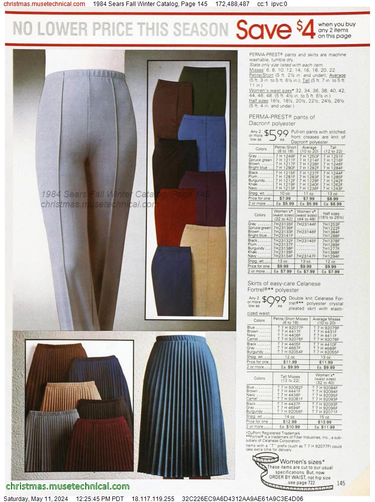 1984 Sears Fall Winter Catalog, Page 145