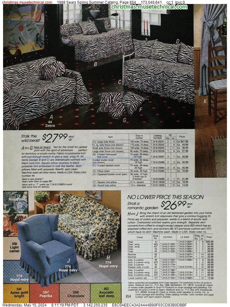 1988 Sears Spring Summer Catalog, Page 854