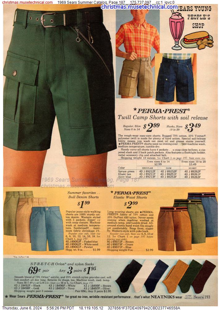 1969 Sears Summer Catalog, Page 187