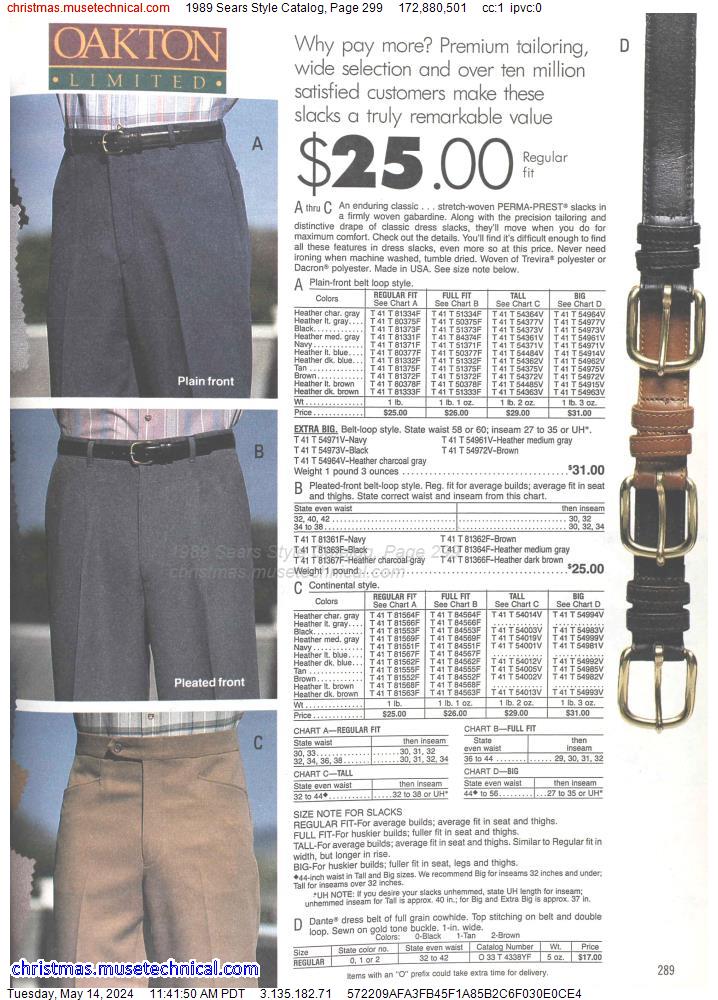 1989 Sears Style Catalog, Page 299