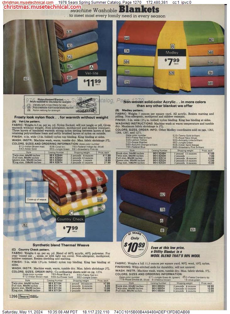 1976 Sears Spring Summer Catalog, Page 1270