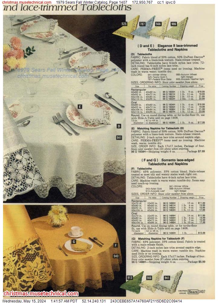 1979 Sears Fall Winter Catalog, Page 1407