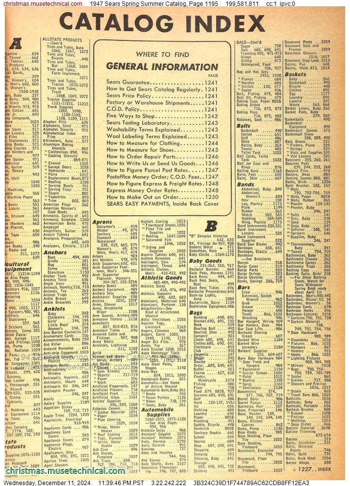 1947 Sears Spring Summer Catalog, Page 1195