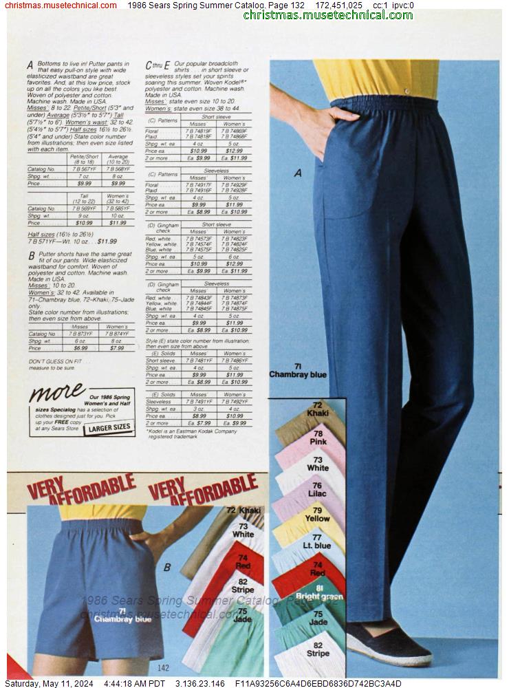 1986 Sears Spring Summer Catalog, Page 132