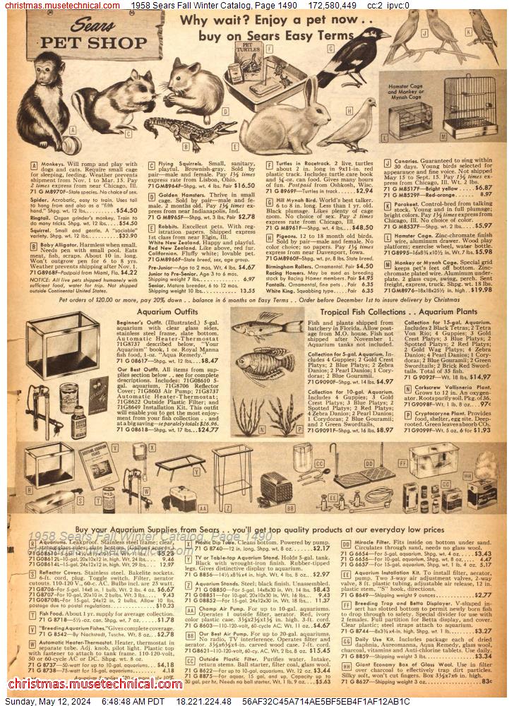 1958 Sears Fall Winter Catalog, Page 1490