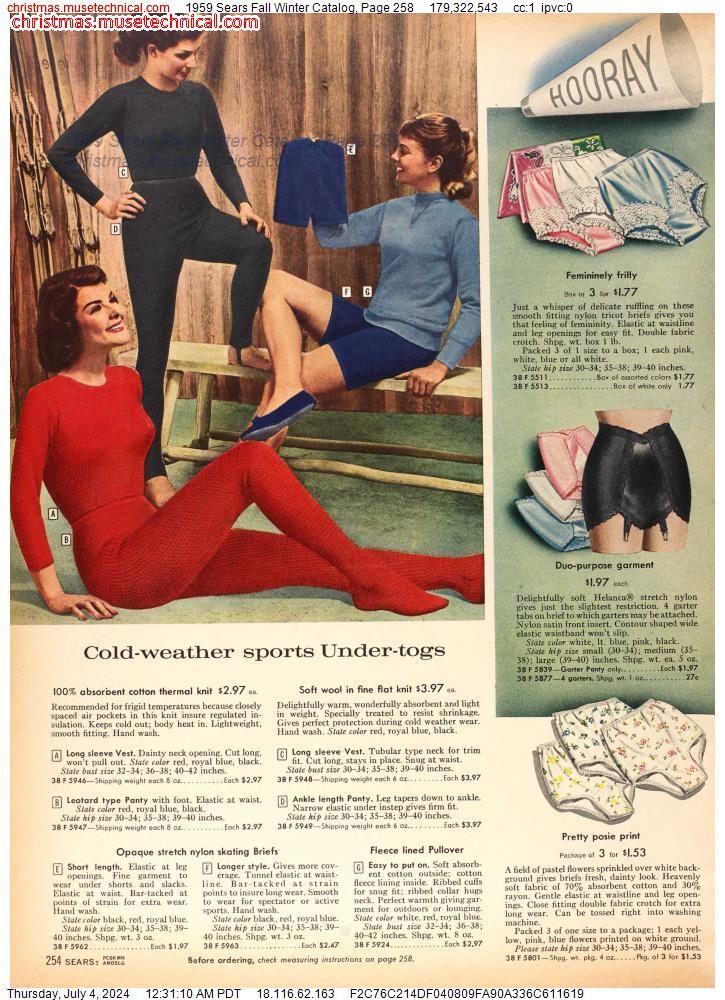 1959 Sears Fall Winter Catalog, Page 258