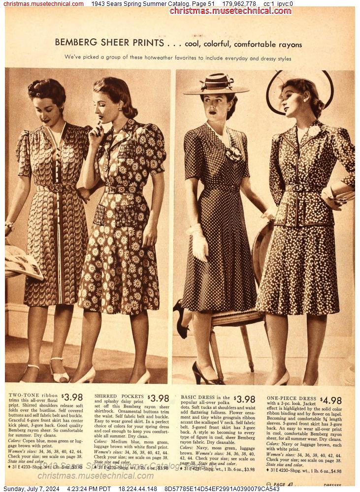 1943 Sears Spring Summer Catalog, Page 51