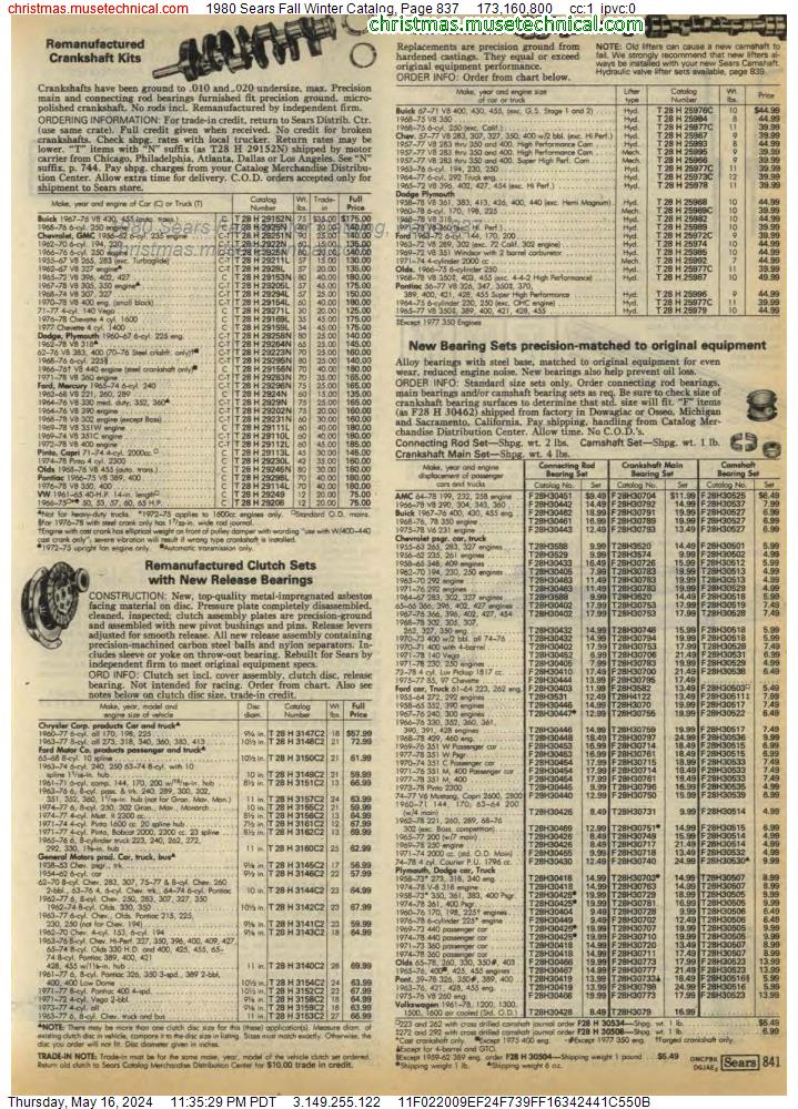 1980 Sears Fall Winter Catalog, Page 837