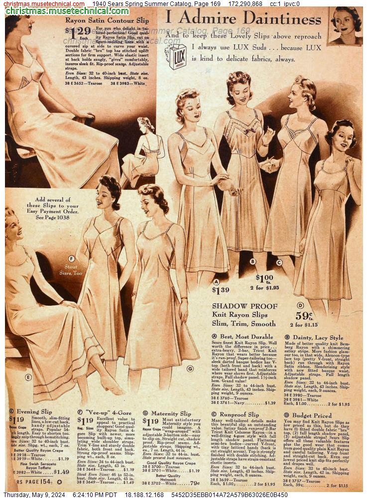 1940 Sears Spring Summer Catalog, Page 169