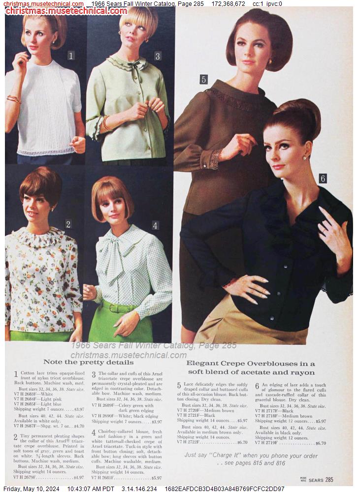 1966 Sears Fall Winter Catalog, Page 285