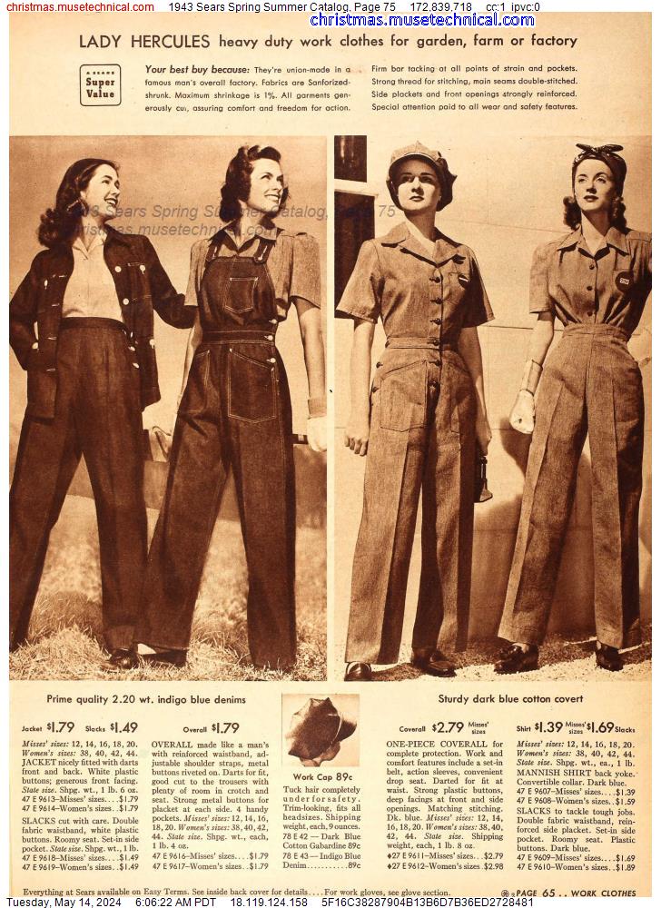 1943 Sears Spring Summer Catalog, Page 75