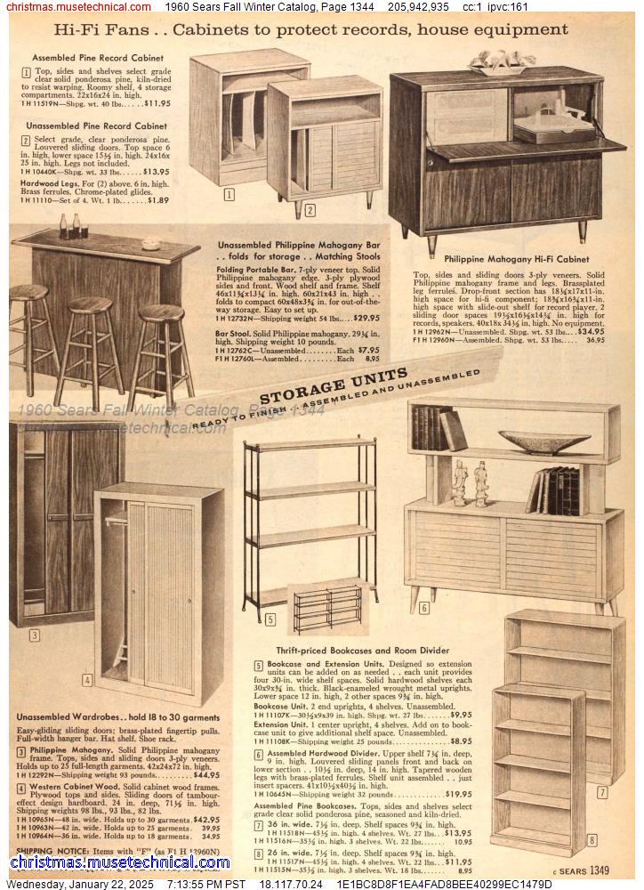 1960 Sears Fall Winter Catalog, Page 1344