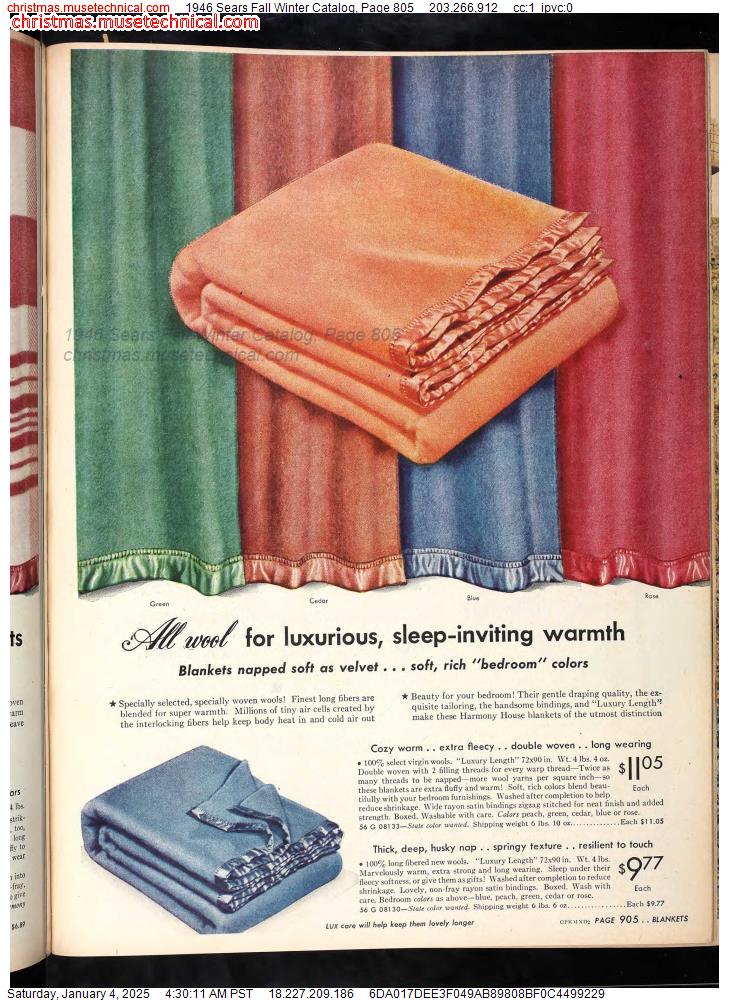 1946 Sears Fall Winter Catalog, Page 805