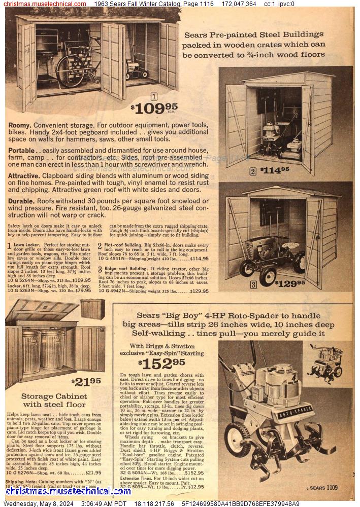 1963 Sears Fall Winter Catalog, Page 1116