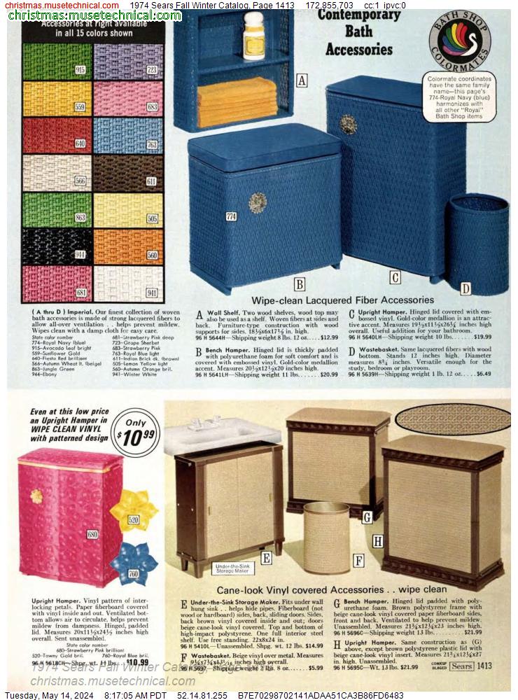 1974 Sears Fall Winter Catalog, Page 1413