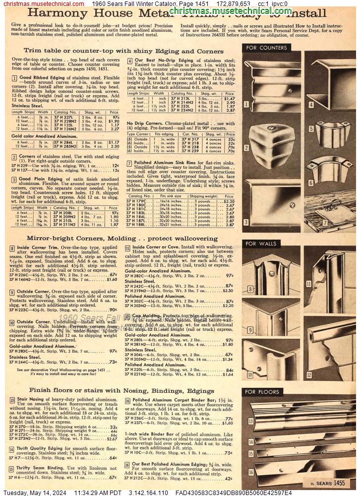 1960 Sears Fall Winter Catalog, Page 1451