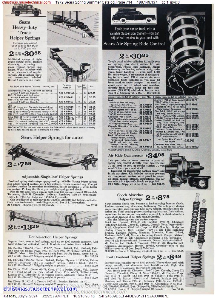 1972 Sears Spring Summer Catalog, Page 714