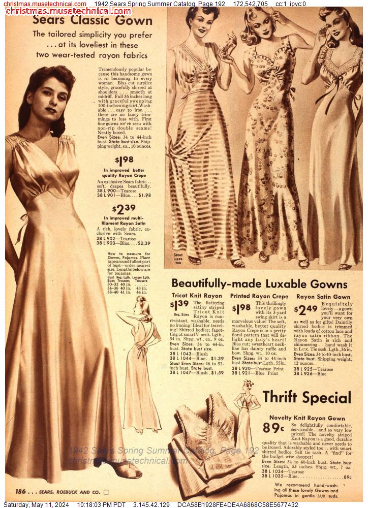 1942 Sears Spring Summer Catalog, Page 192