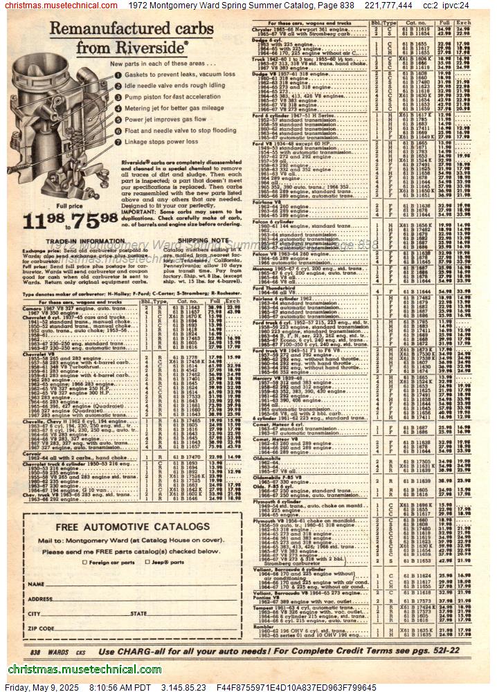 1972 Montgomery Ward Spring Summer Catalog, Page 838
