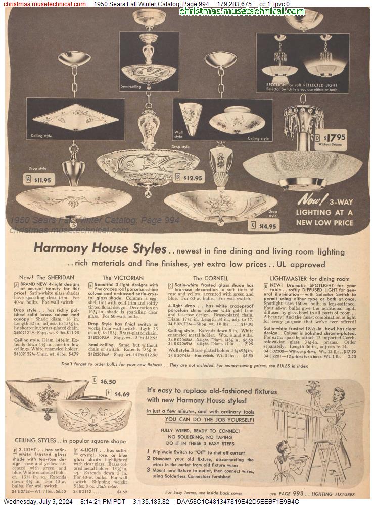 1950 Sears Fall Winter Catalog, Page 994