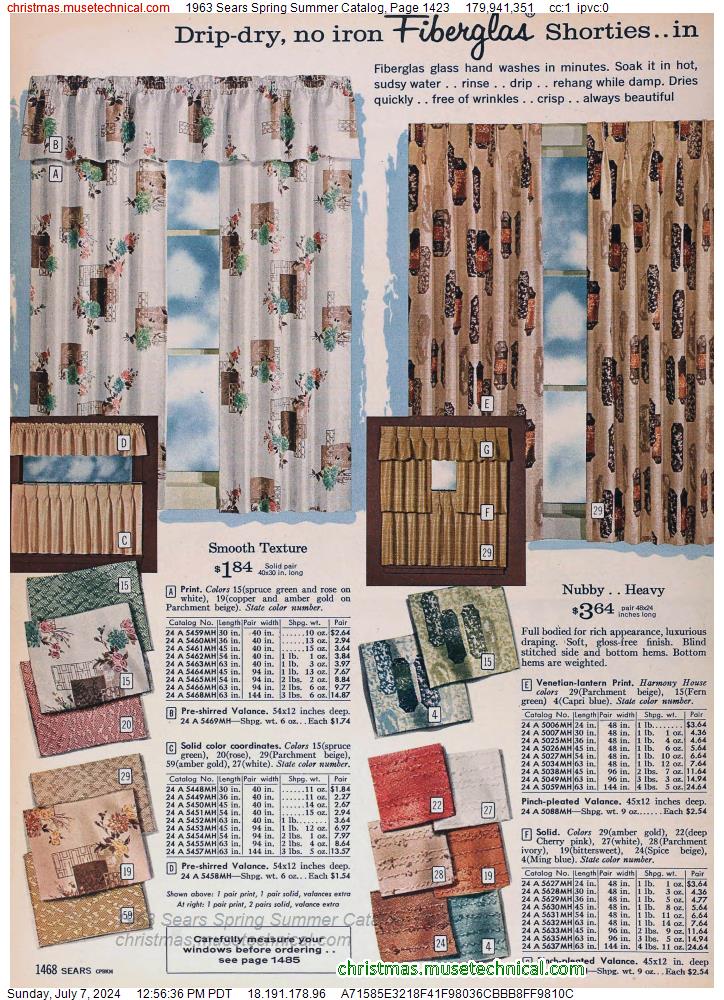 1963 Sears Spring Summer Catalog, Page 1423