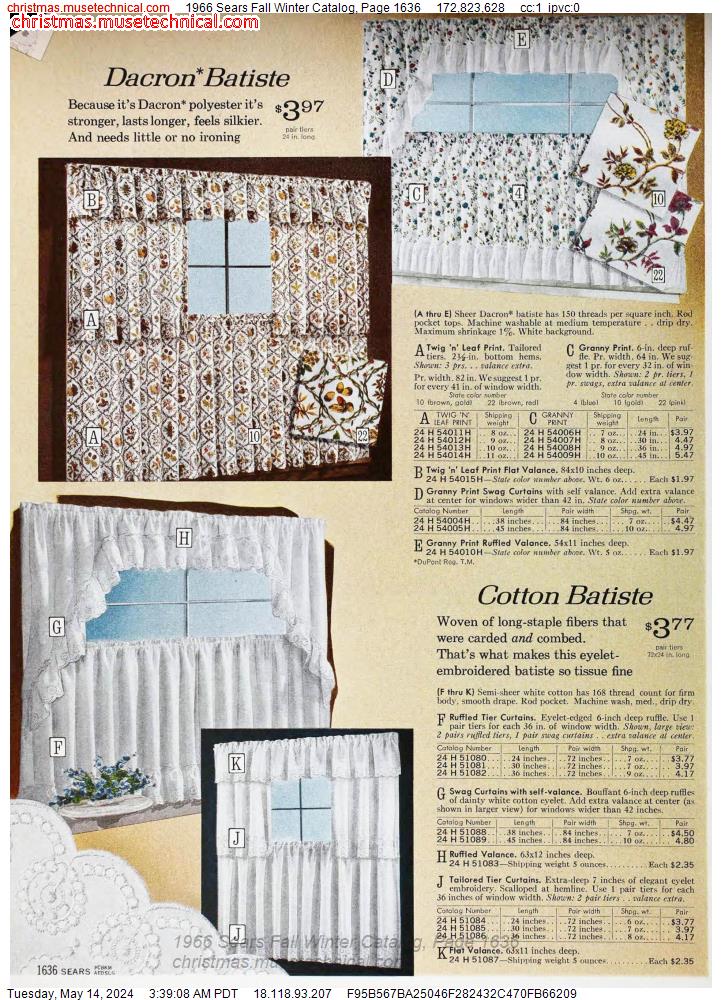 1966 Sears Fall Winter Catalog, Page 1636