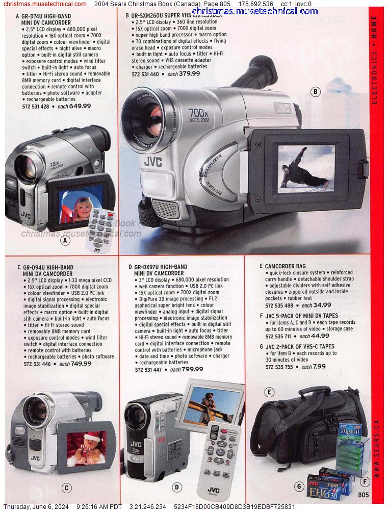 2004 Sears Christmas Book (Canada), Page 805