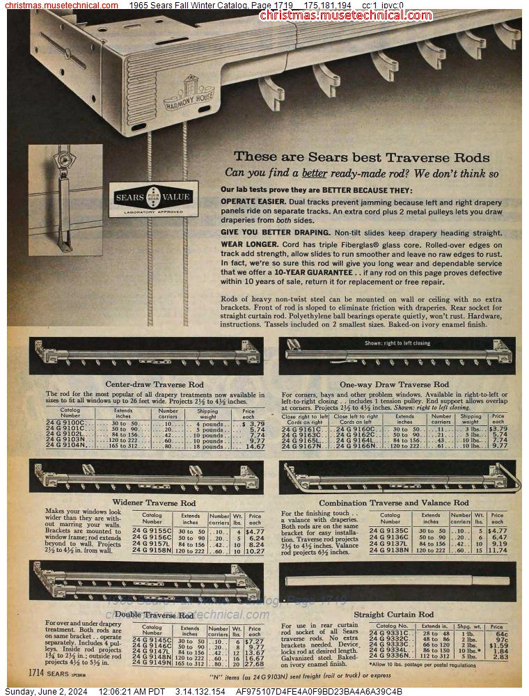 1965 Sears Fall Winter Catalog, Page 1719