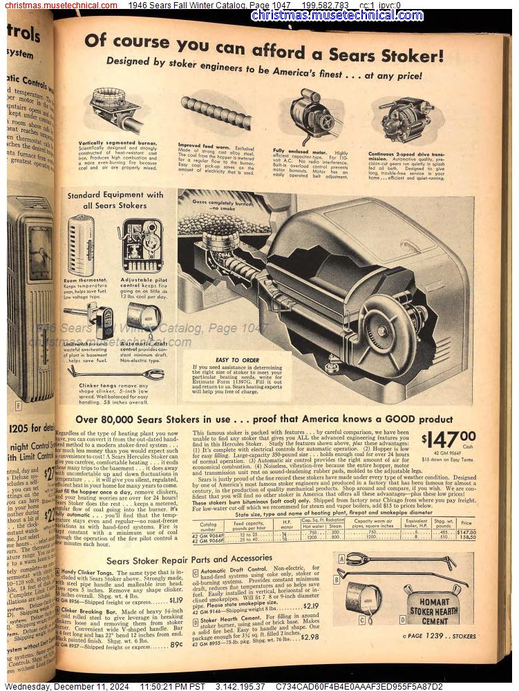 1946 Sears Fall Winter Catalog, Page 1047