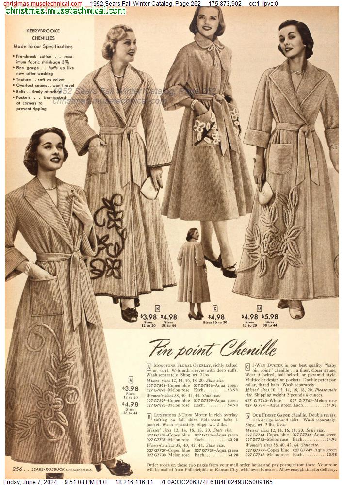 1952 Sears Fall Winter Catalog, Page 262