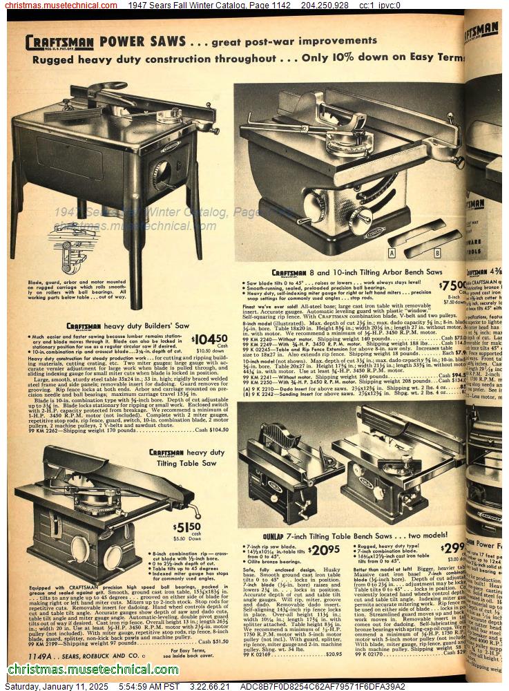 1947 Sears Fall Winter Catalog, Page 1142