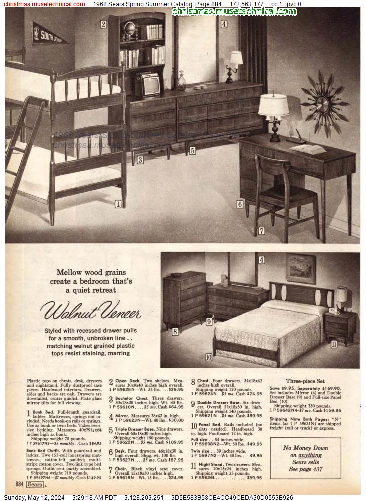 1968 Sears Spring Summer Catalog, Page 884