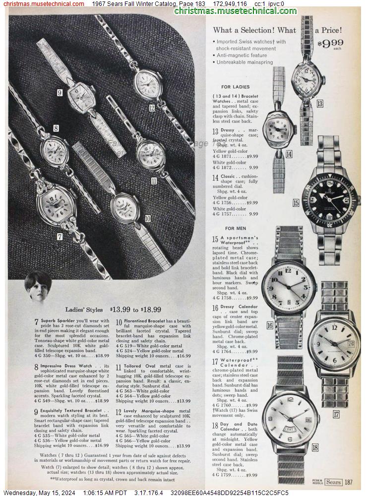1967 Sears Fall Winter Catalog, Page 183