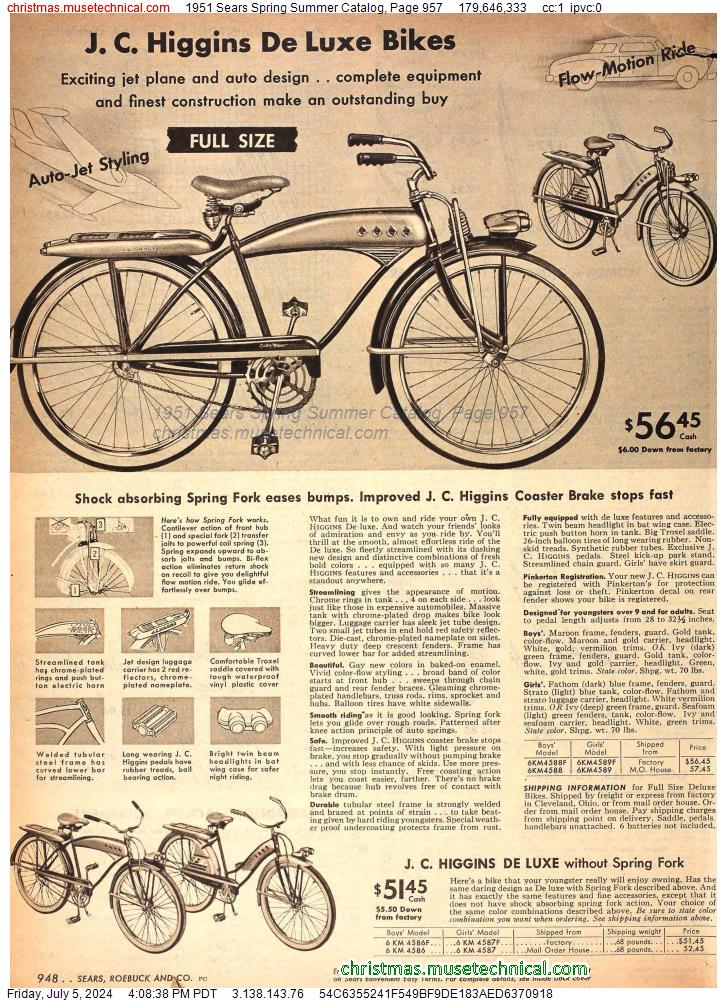 1951 Sears Spring Summer Catalog, Page 957