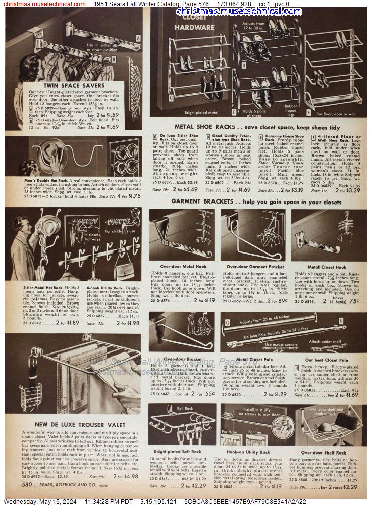 1951 Sears Fall Winter Catalog, Page 576