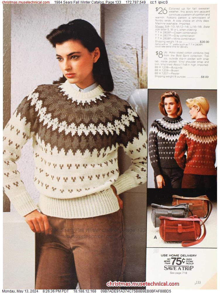 1984 Sears Fall Winter Catalog, Page 133