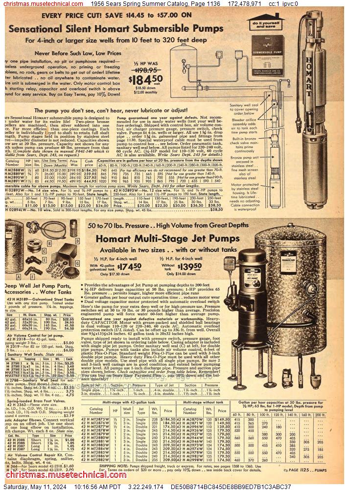 1956 Sears Spring Summer Catalog, Page 1136