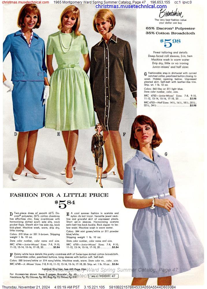 1965 Montgomery Ward Spring Summer Catalog, Page 47