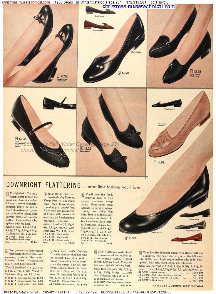 1956 Sears Fall Winter Catalog, Page 231