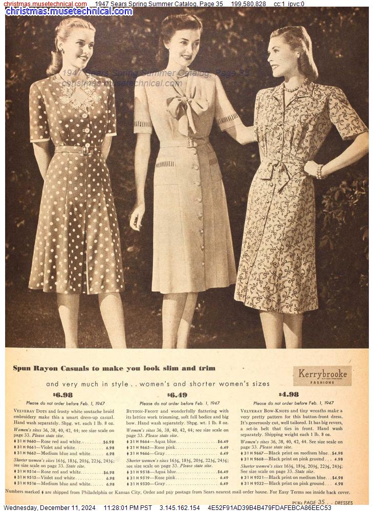 1947 Sears Spring Summer Catalog, Page 35