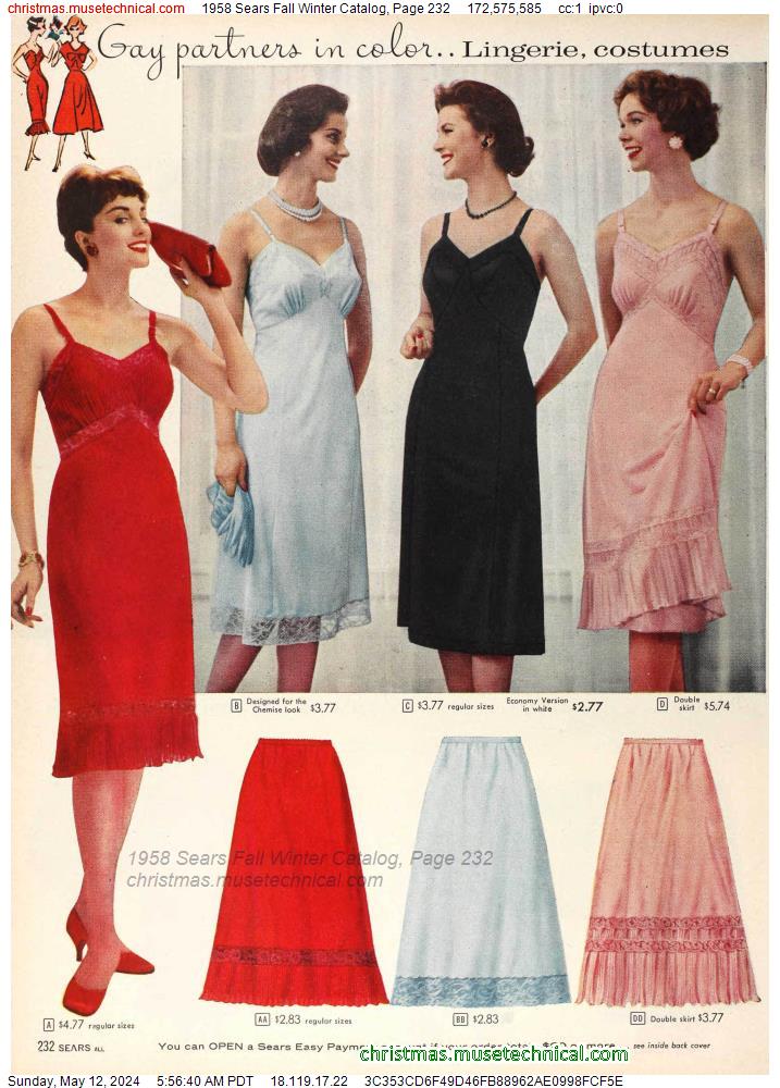 1958 Sears Fall Winter Catalog, Page 232