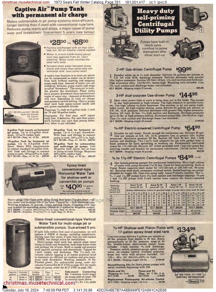 1973 Sears Fall Winter Catalog, Page 761