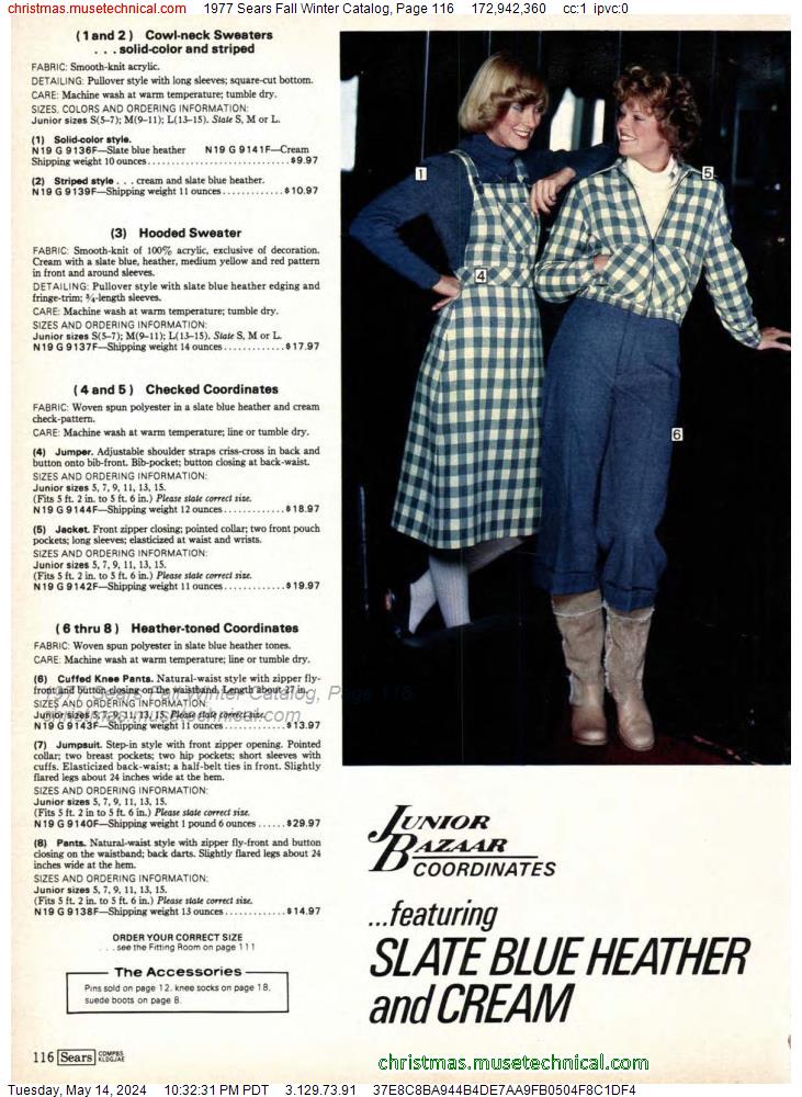 1977 Sears Fall Winter Catalog, Page 116