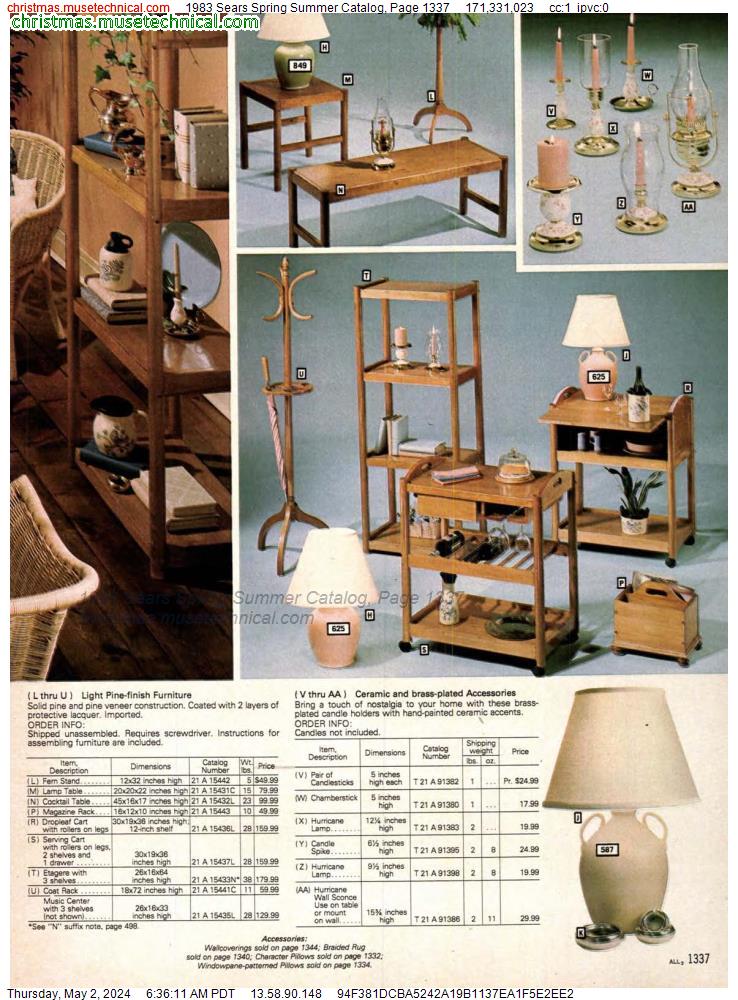 1983 Sears Spring Summer Catalog, Page 1337