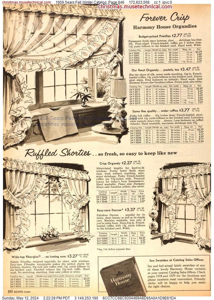 1959 Sears Fall Winter Catalog, Page 846