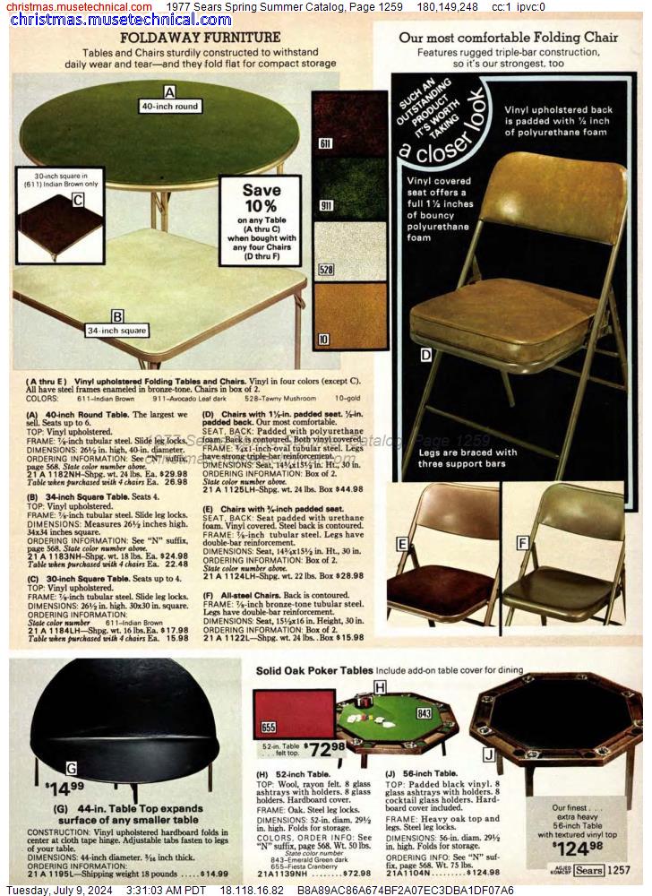 1977 Sears Spring Summer Catalog, Page 1259