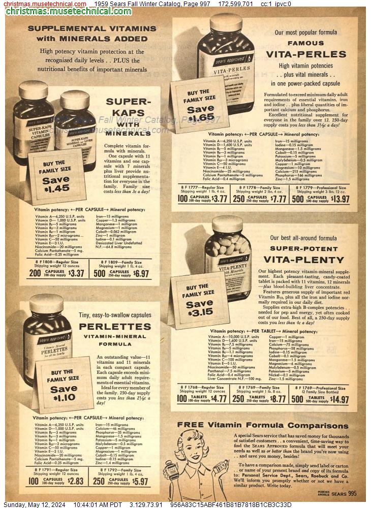 1959 Sears Fall Winter Catalog, Page 997